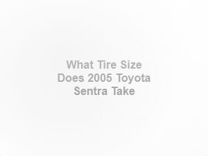 What Tire Size Does 2005 Toyota Sentra Take