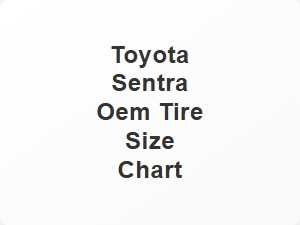Toyota Sentra Oem Tire Size Chart